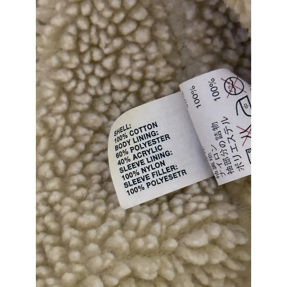 Gap Jacket Men’s Large Sherpa Lined Vintage Y2K 90s Tan Corduroy Trucker - Picture 9 of 9